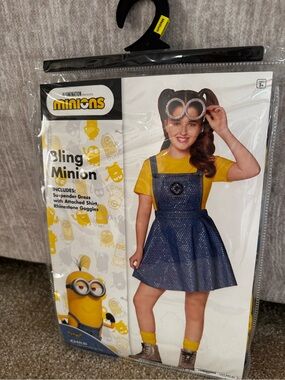 Spirit Halloween - Bling Minion Girls Yellow & Blue Costume